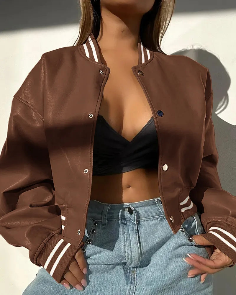 Catalina – Chaqueta estilo universitario de piel sintética