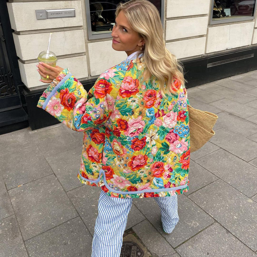 Flora – Chaqueta acolchada de mujer con estampado floral
