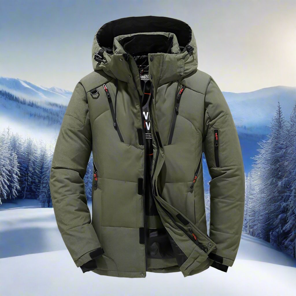 Adrián - Chaqueta de hombre acolchada impermeable con capucha