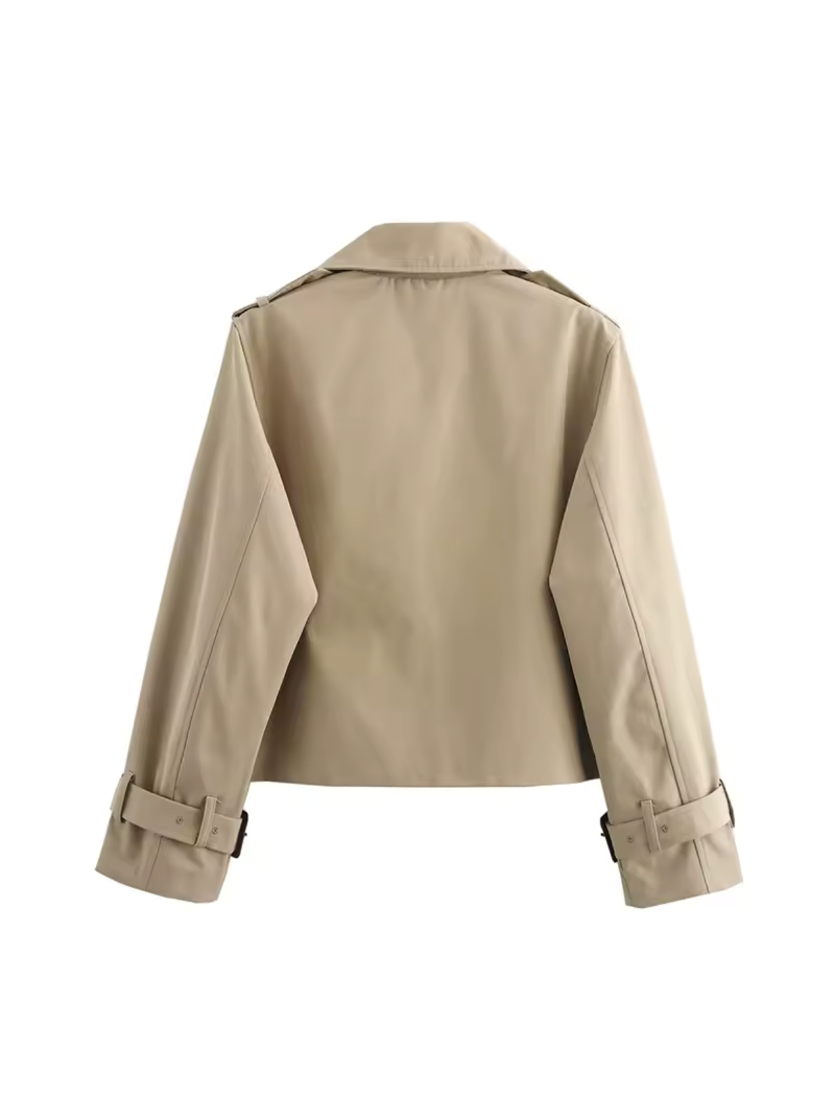 Clara – Gabardina Corta Elegante de Doble Botonadura