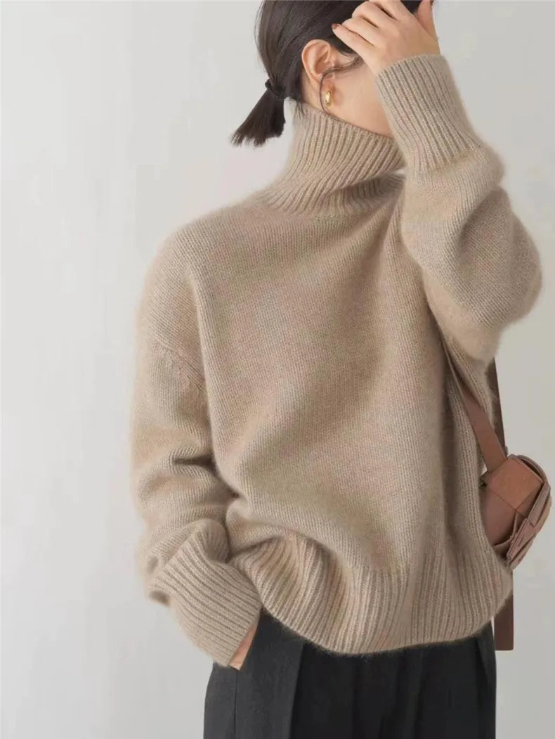 Marina - Suéter de punto cuello alto mujer
