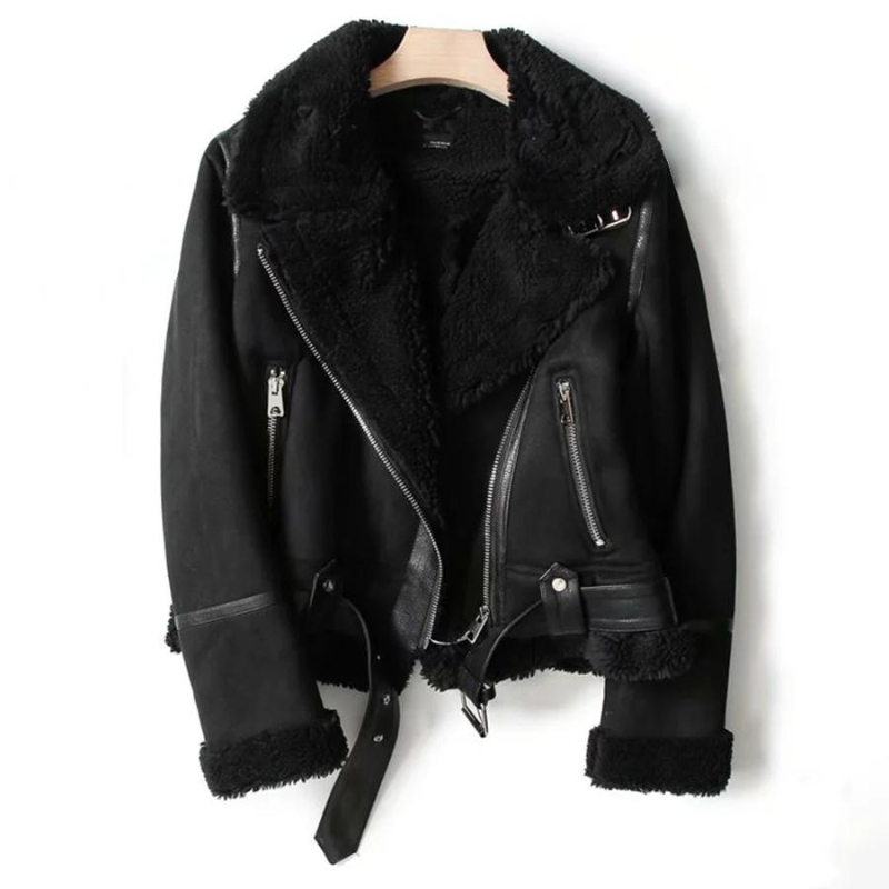 Macie – Chaqueta cálida de invierno con forro de borreguito para mujer