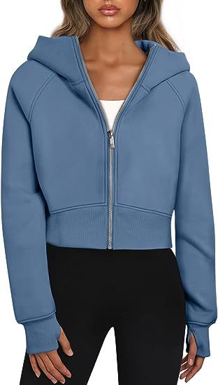 Lucía – Sudadera corta con capucha y cremallera