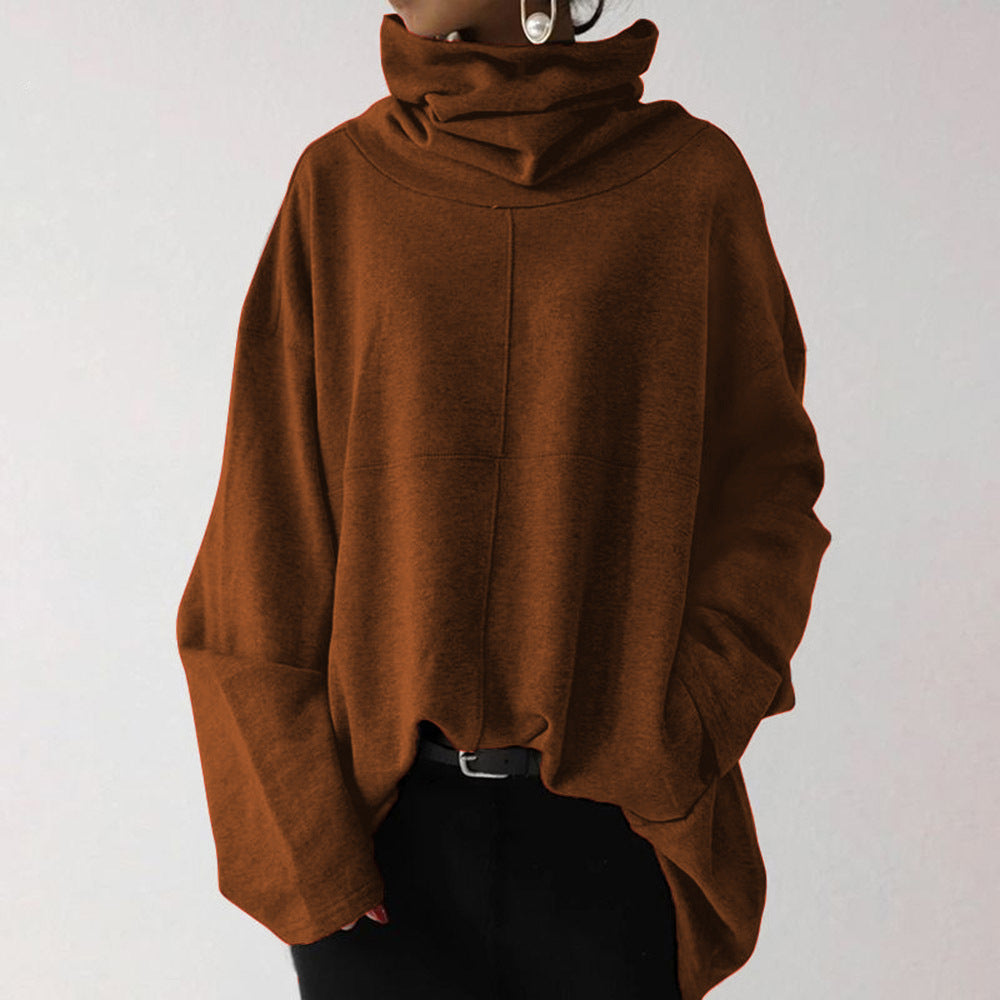 Isla – Sudadera negra de cuello alto para mujer
