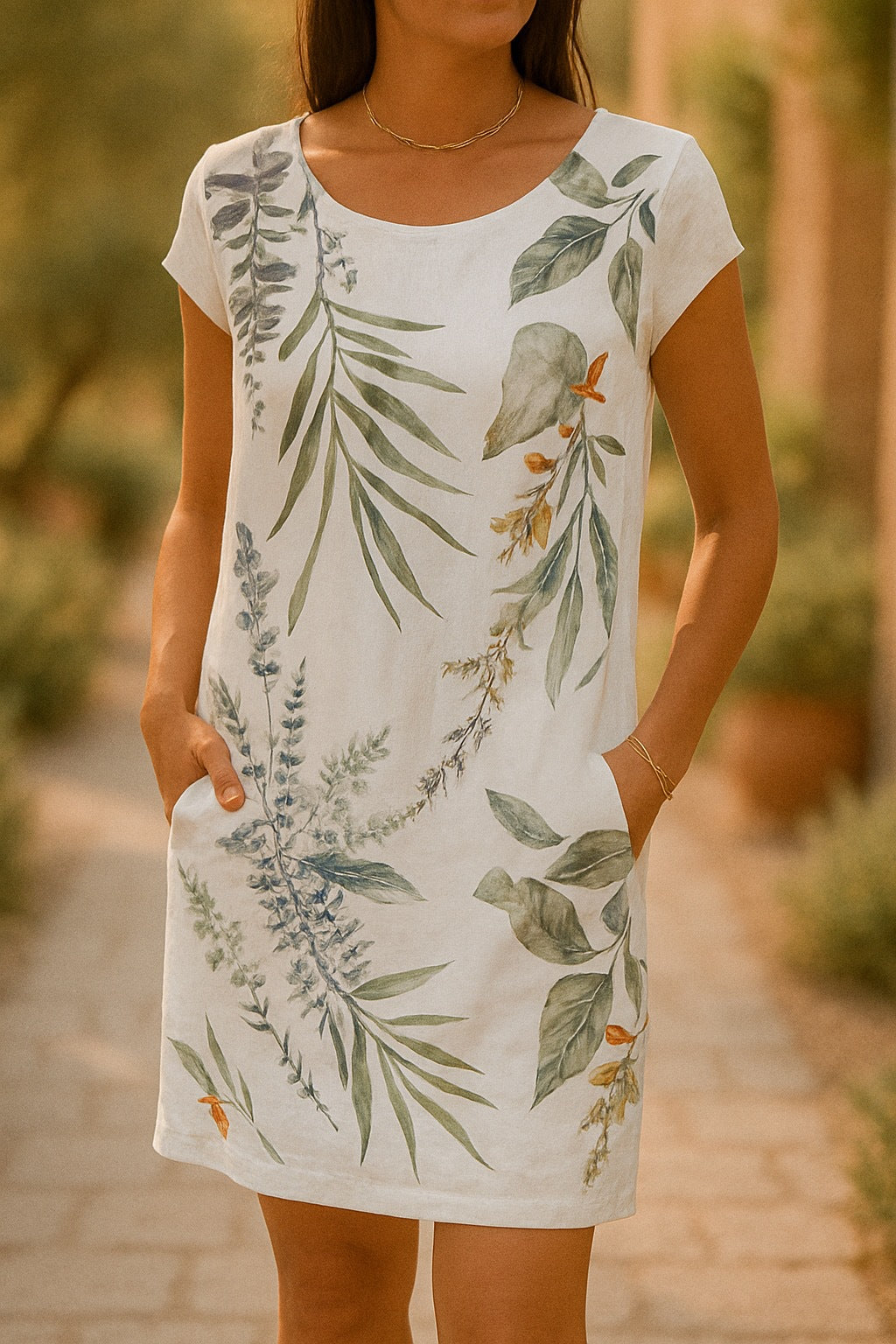 Nerea - Vestido mini estampado botánico