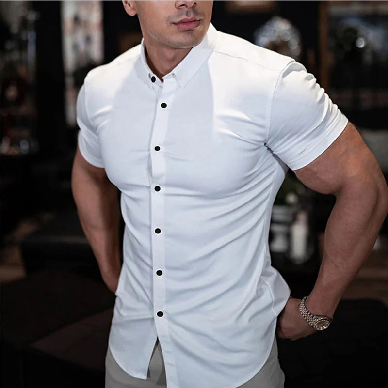 Mateo | Camisa de hombre slim fit de manga corta