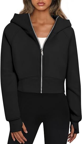Lucía – Sudadera corta con capucha y cremallera