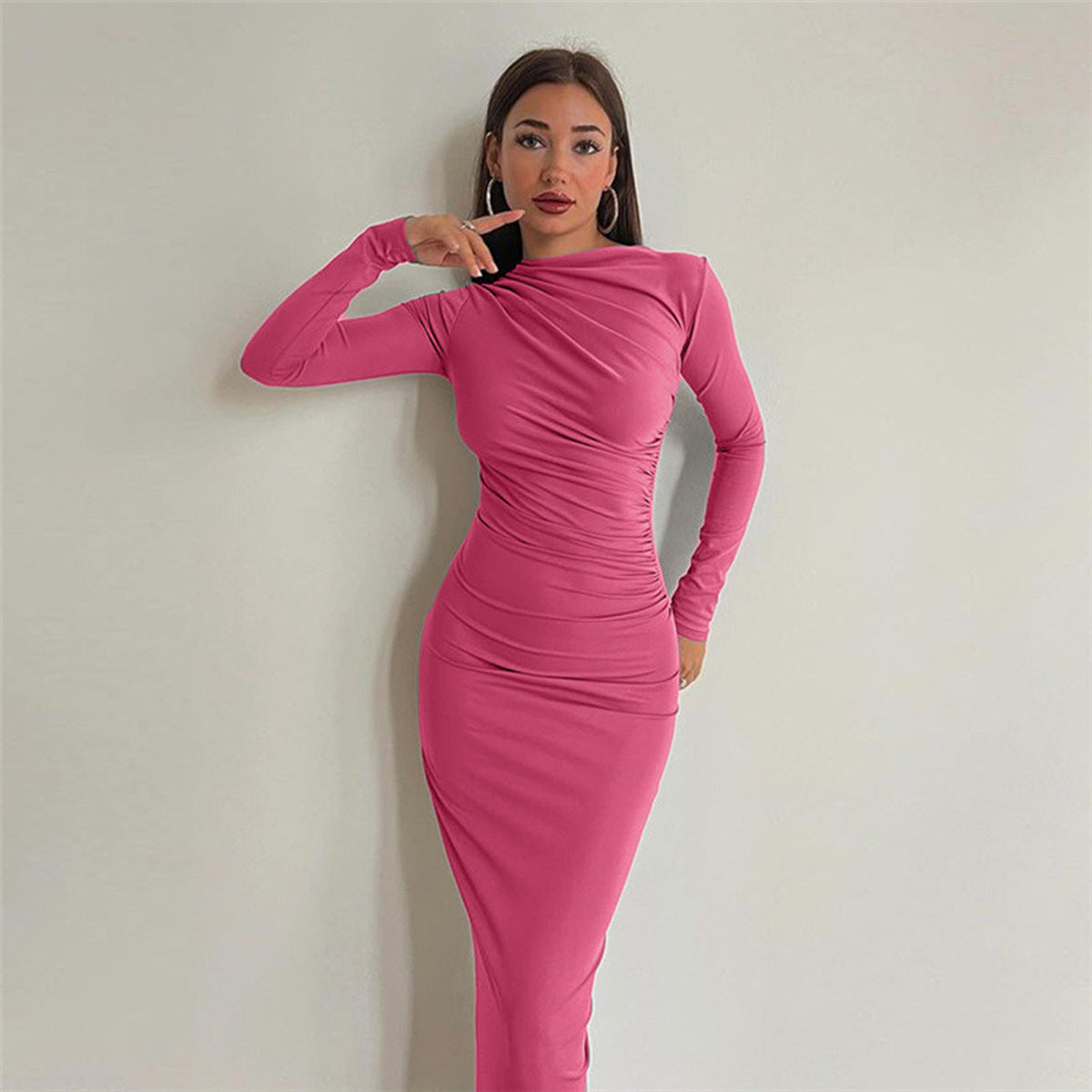 Lucía – Vestido ajustado de manga larga para mujer