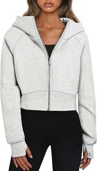 Lucía – Sudadera corta con capucha y cremallera