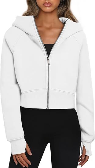 Lucía – Sudadera corta con capucha y cremallera
