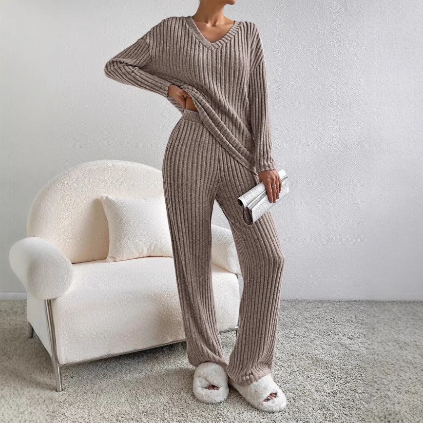 Valeria – Conjunto de punto acanalado para mujer