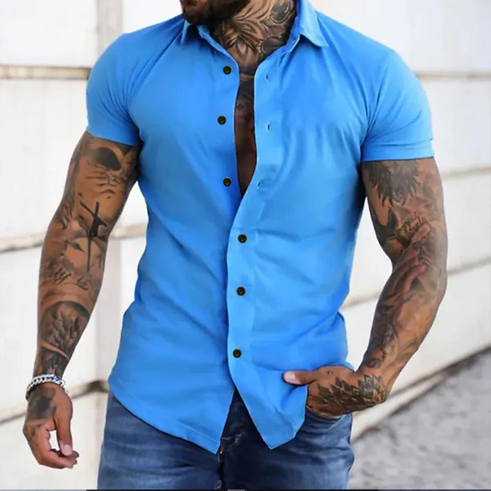 Mateo | Camisa de hombre slim fit de manga corta