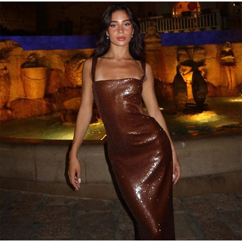 Vivienne - Vestido recortado de lentejuelas