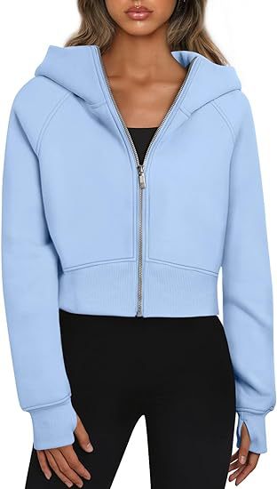 Lucía – Sudadera corta con capucha y cremallera