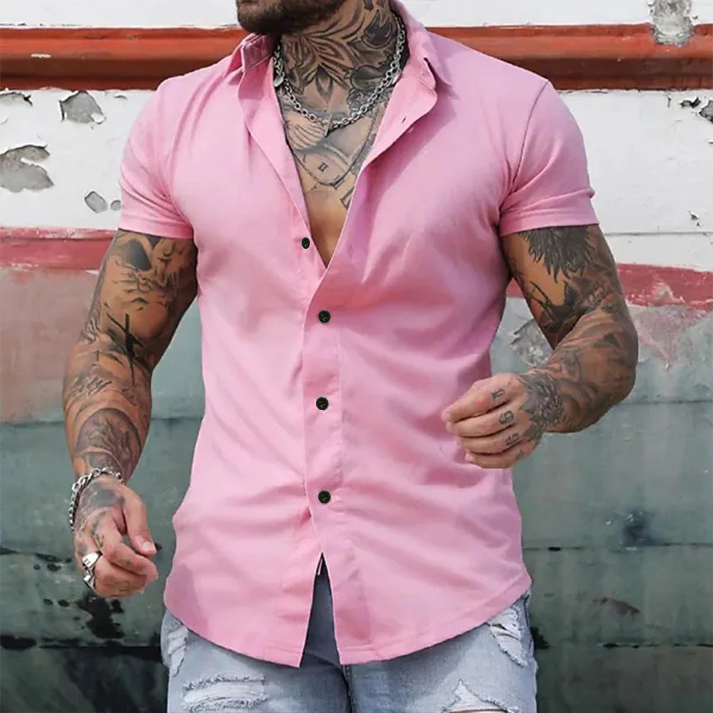Mateo | Camisa de hombre slim fit de manga corta