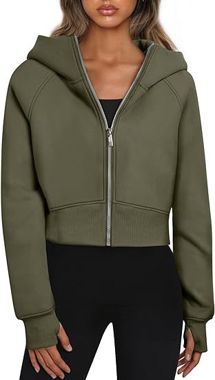 Lucía – Sudadera corta con capucha y cremallera