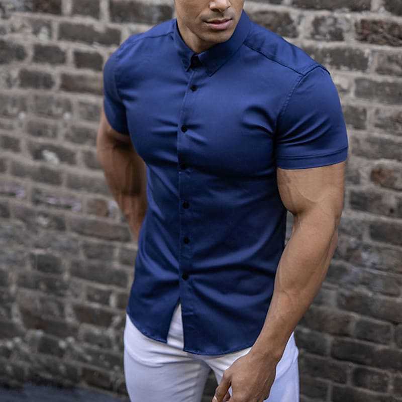 Mateo | Camisa de hombre slim fit de manga corta