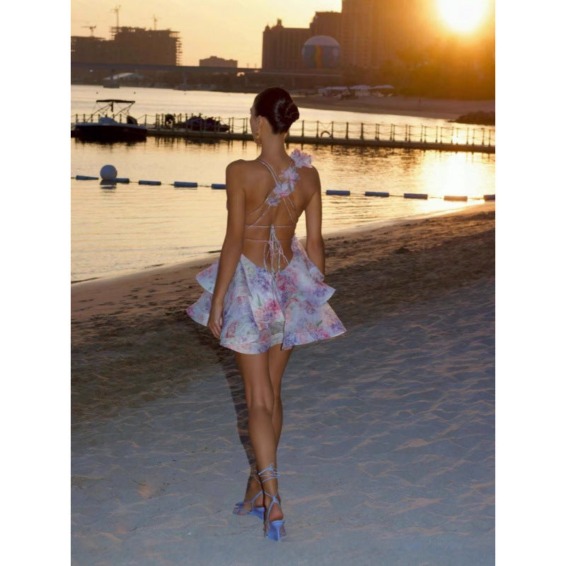 Noa - Minivestido floral con volantes
