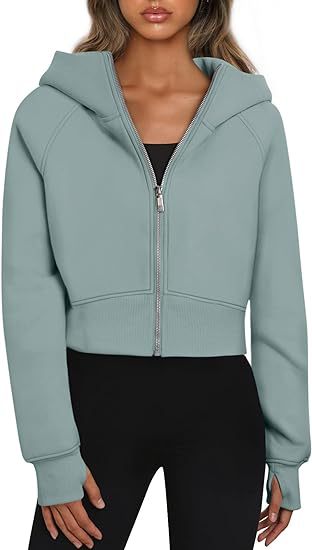 Lucía – Sudadera corta con capucha y cremallera