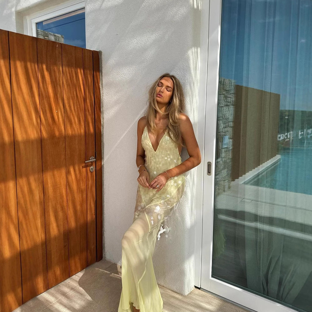 Emilia - Vestido largo con lentejuelas