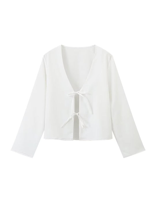 Carmen | Elegante blusa larga con lazo