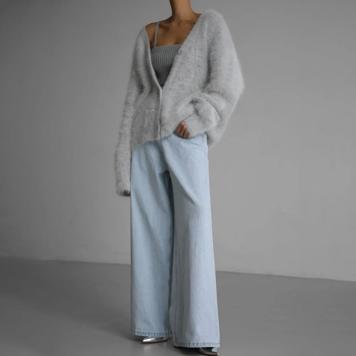 Adela - Cárdigan de cashmere de punto peluche mujer