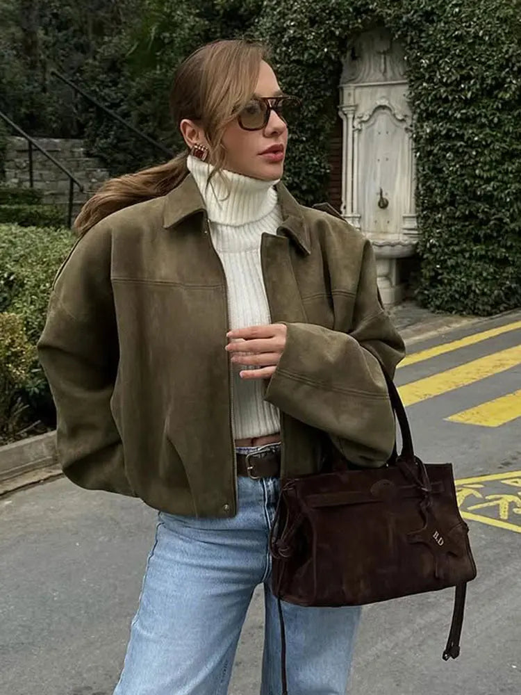 Sofía – Chaqueta Oversize de Gamuza para Mujer