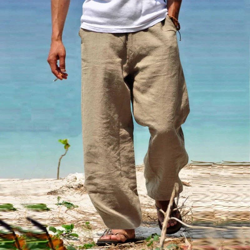 Mateo - Pantalón holgado hombre lino casual