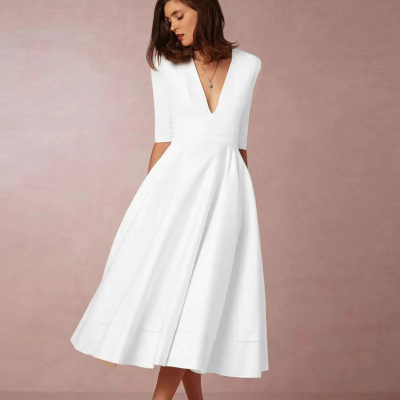 Diana - Vestido midi con escote en V