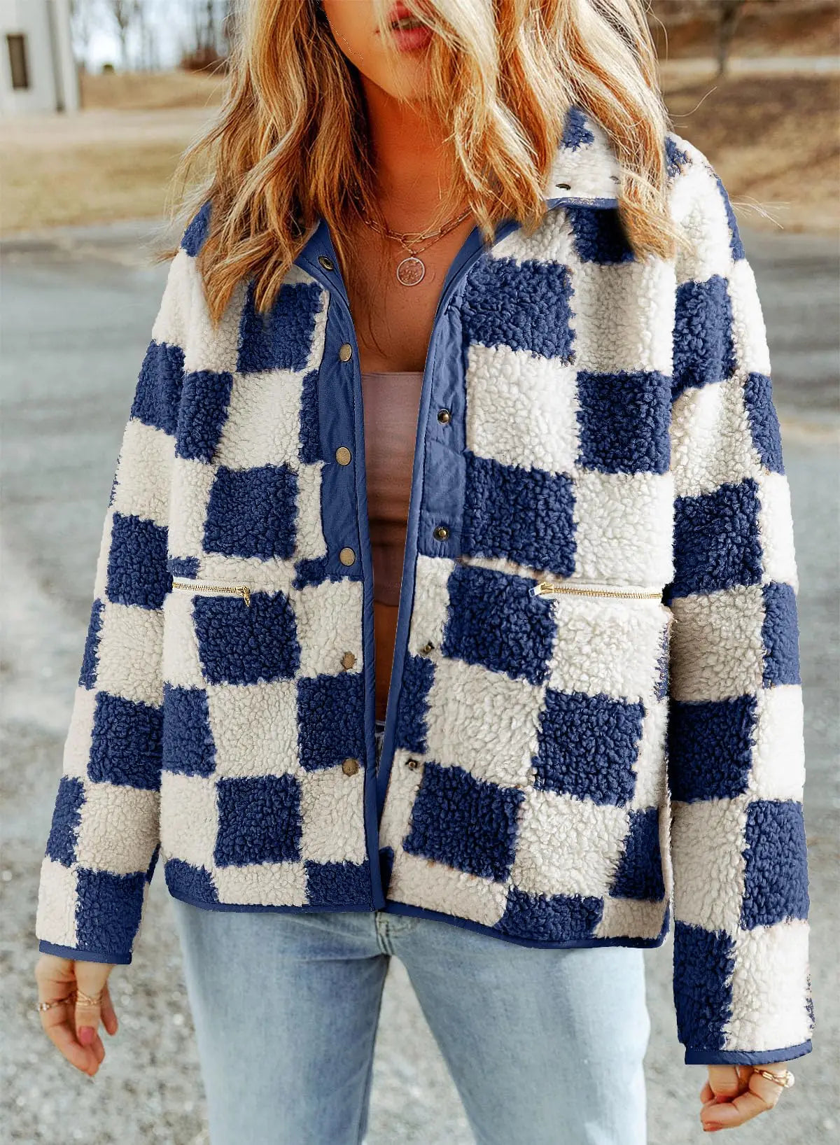 Briana | Abrigo de cuadros vintage oversize para mujer, cálido y acogedor