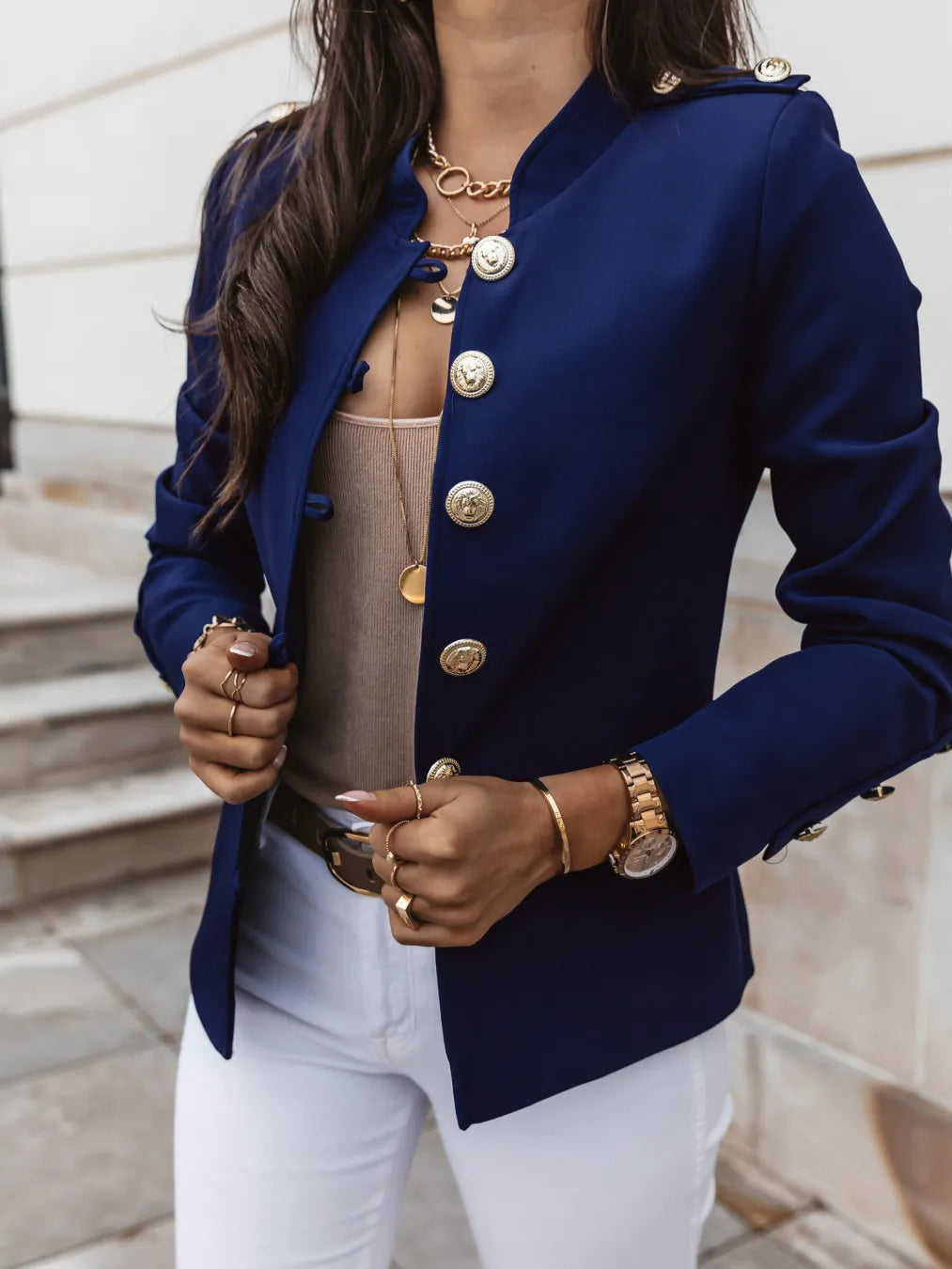 Valeria – Chaqueta con botones dorados