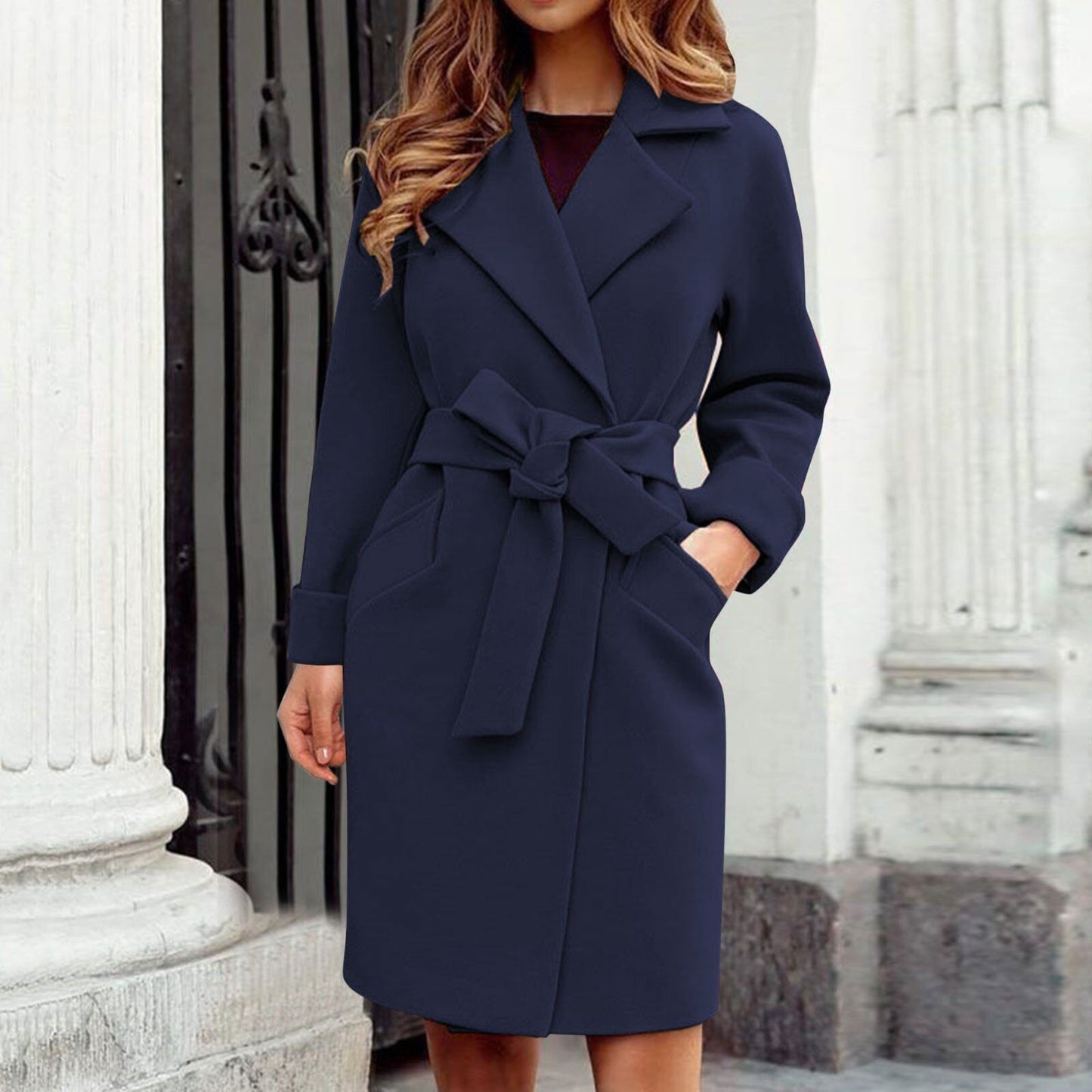 Karina | Langer Kaschmir-Trenchcoat mit Knopfsystem in kräftigen Colorn