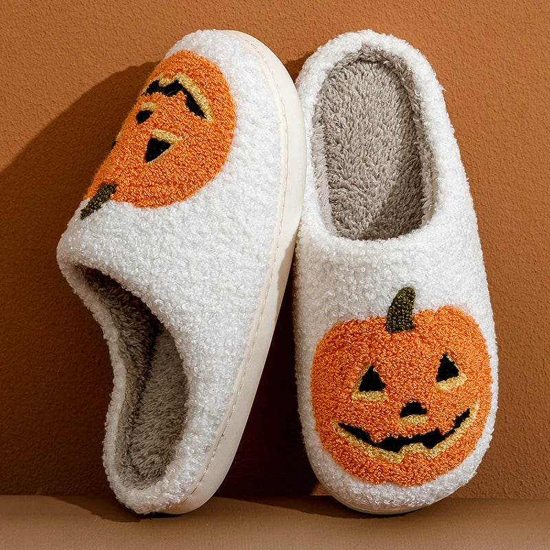 Catherínah | Pantuflas de felpa con diseño de calabaza