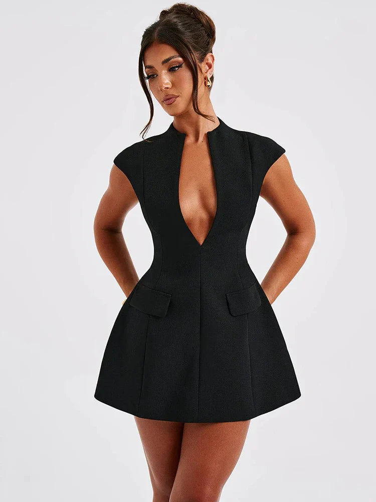 Anna | Mini vestido sin mangas negro sexy