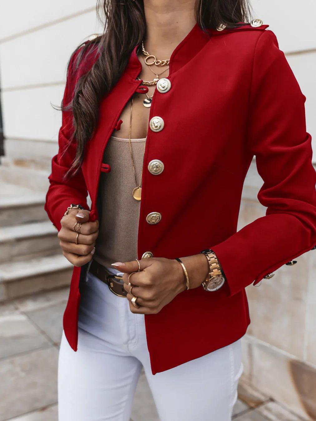 Valeria – Chaqueta con botones dorados