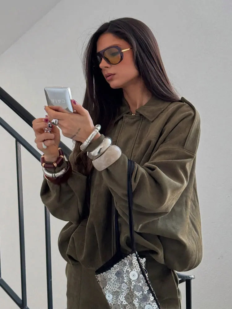 Sofía – Chaqueta Oversize de Gamuza para Mujer