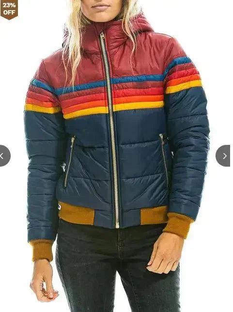 Asha | Chaqueta de terciopelo y nailon con capucha para mujer