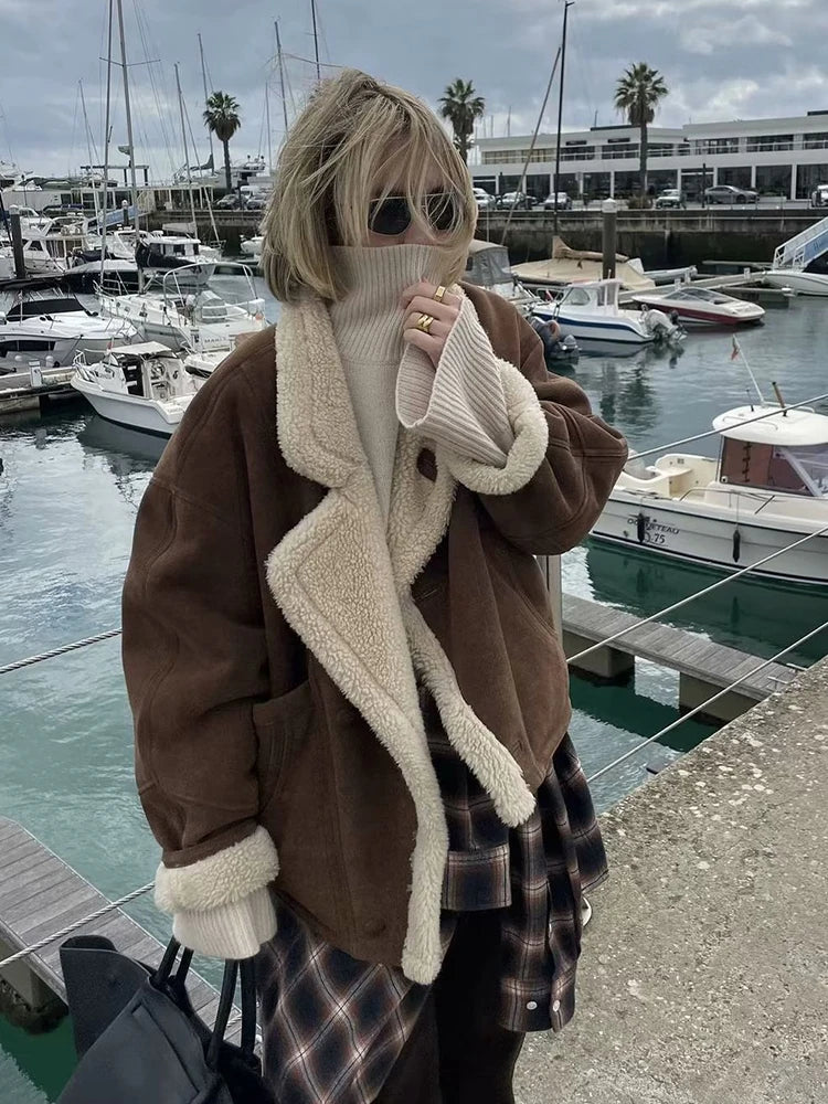 Rebbeca | Chaqueta de piel de oveja de estilo oversize para mujer