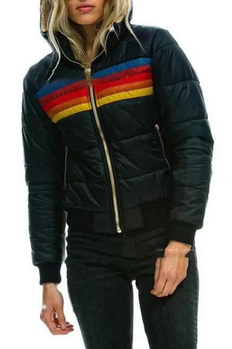 Asha | Chaqueta de terciopelo y nailon con capucha para mujer