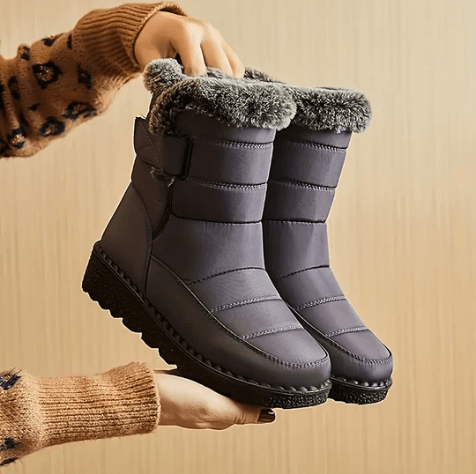 Alaska - Botas de nieve azul marino con forro de pelo para mujer