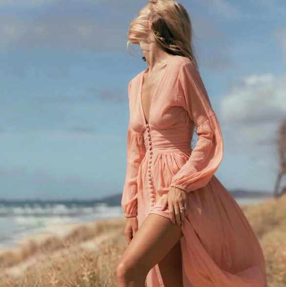 Camelia | Vestido maxi drapeado
