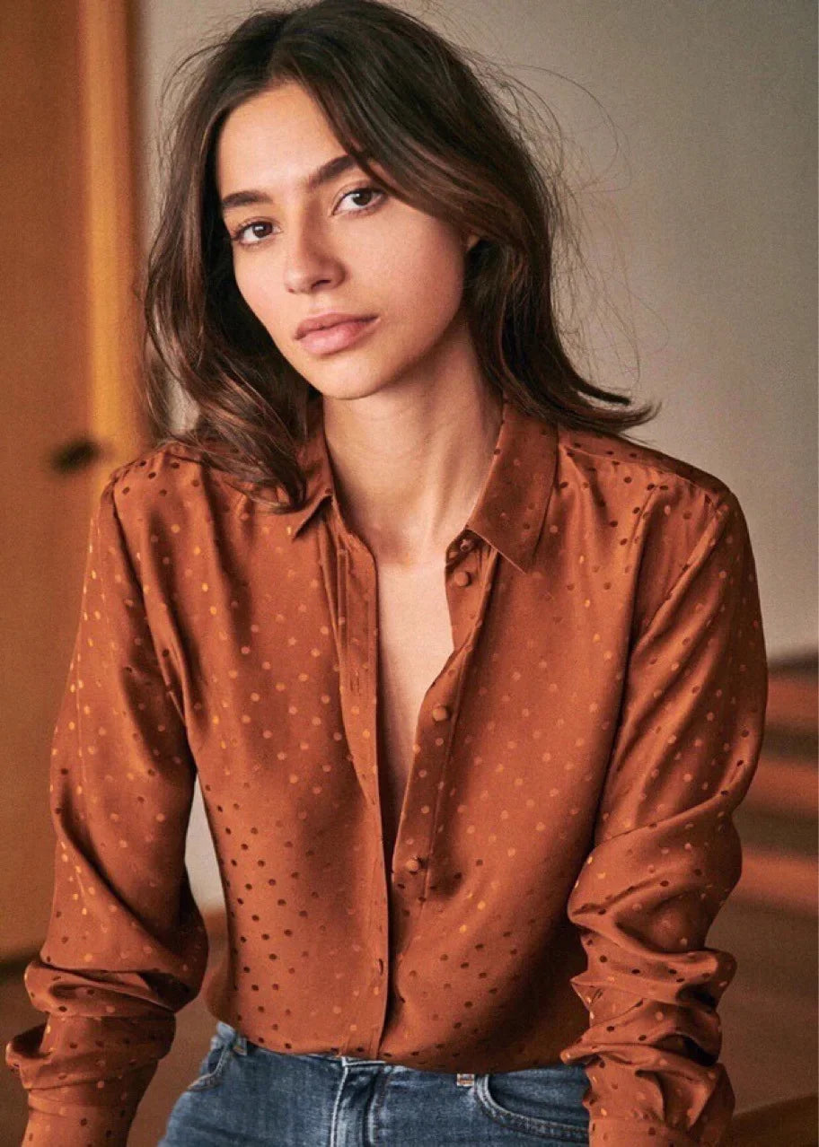 Belena | Blusa de seda holgada en estilo francés