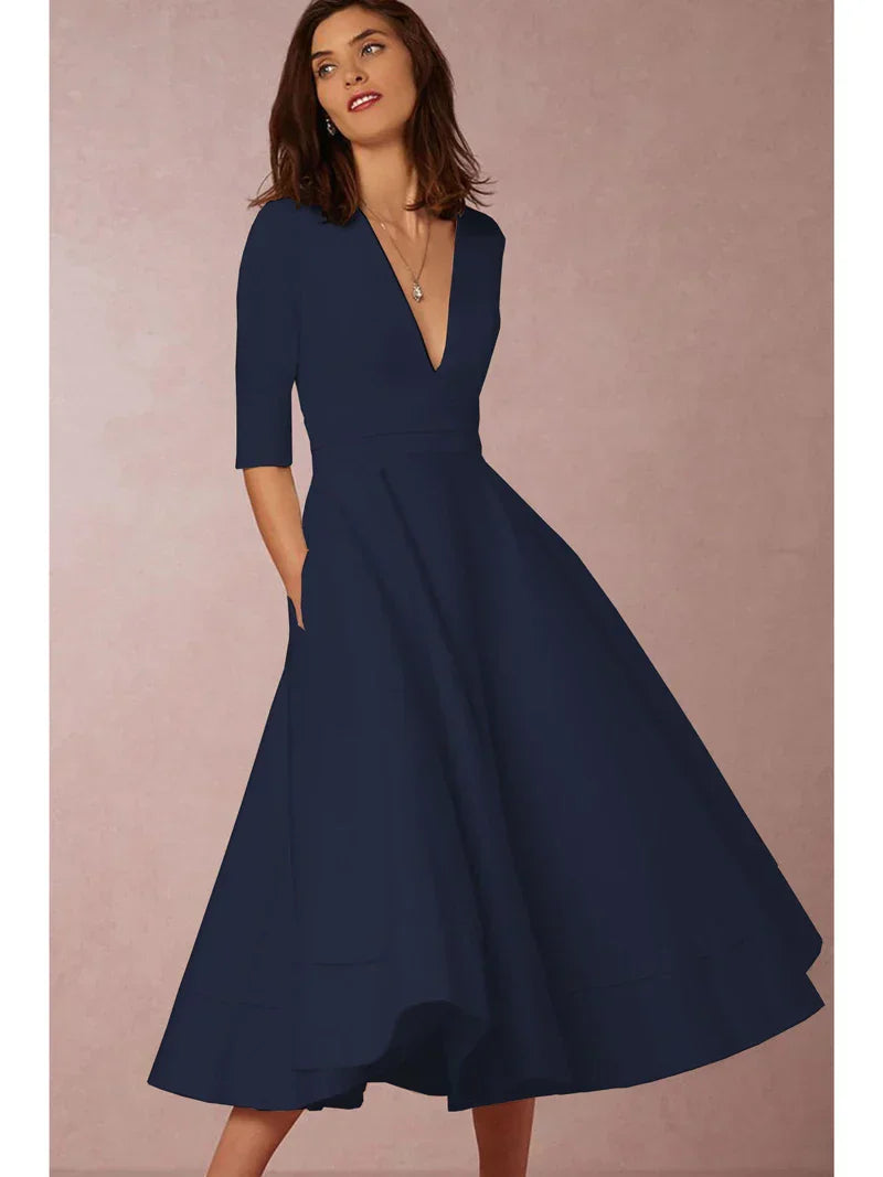 Diana - Vestido midi con escote en V