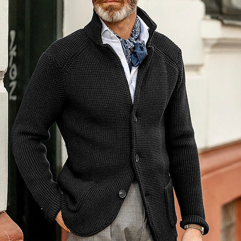 Adrián - Cárdigan tejido para hombre con botones frontales