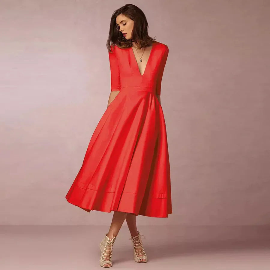 Diana - Vestido midi con escote en V