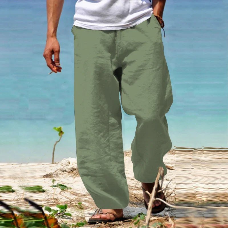 Mateo - Pantalón holgado hombre lino casual