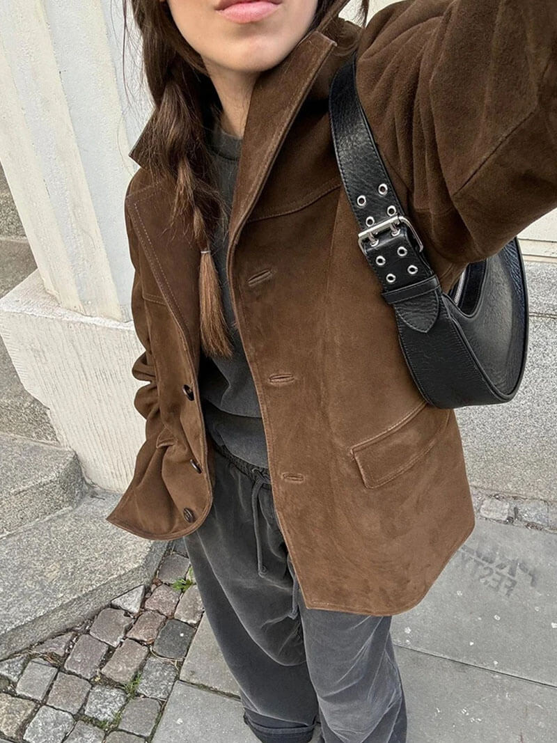 Lucía - Chaqueta Mujer De Pana Con Bolsillos Y Botones