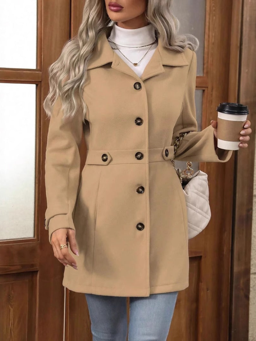 Isidora – Abrigo clásico de invierno con botones frontales