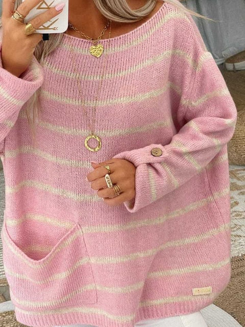 Marina - Suéter de punto para mujer con rayas