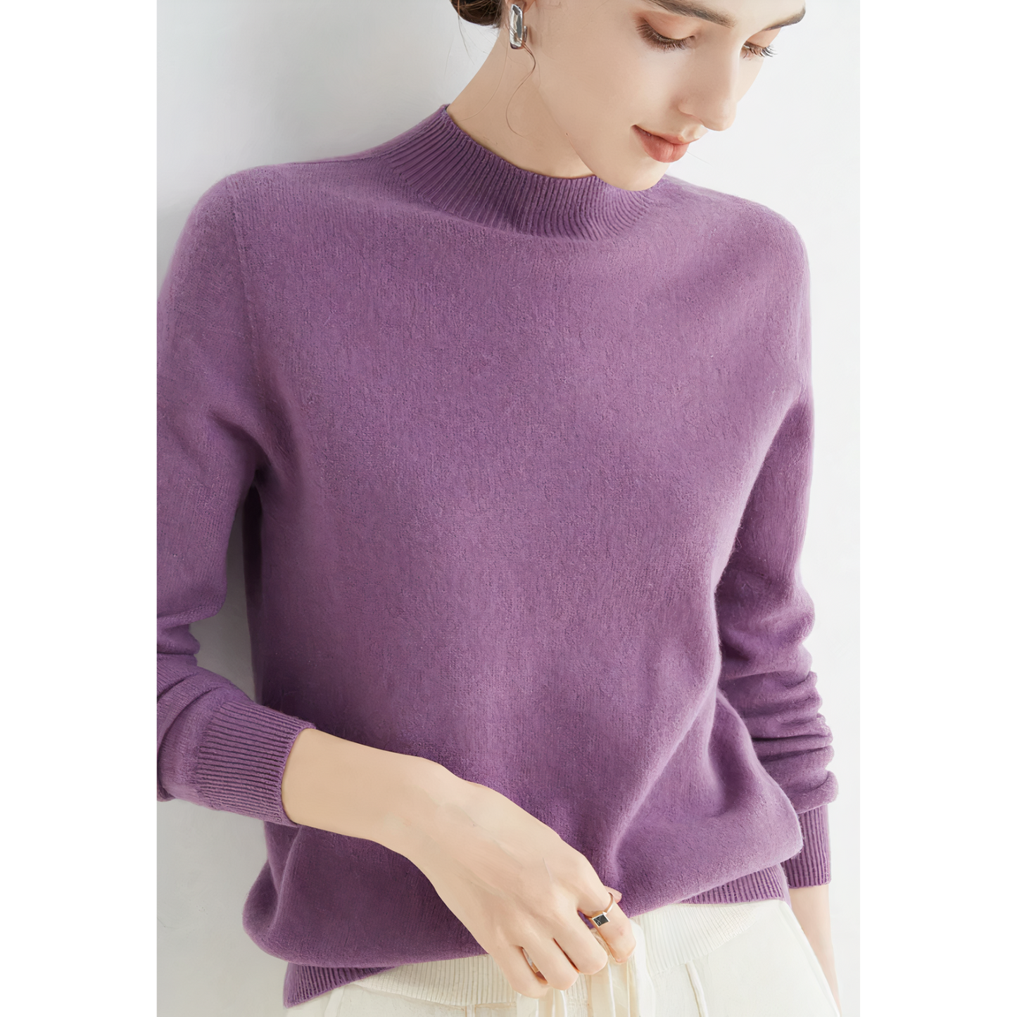 Isabella - Suéter mujer cuello redondo con manga larga